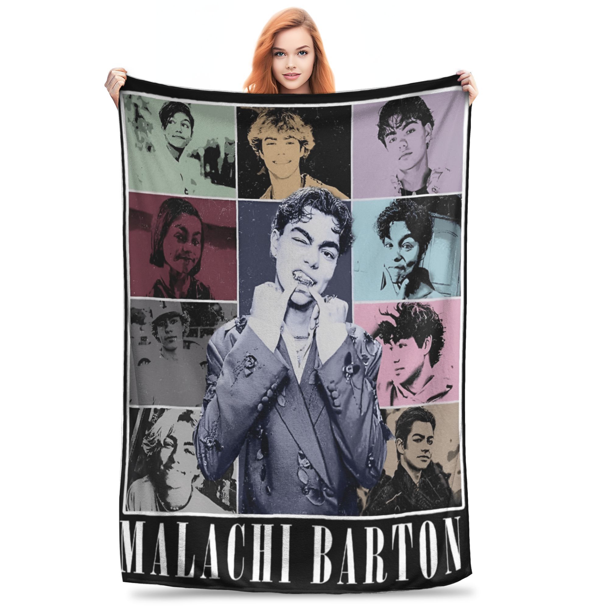 Happy Adults Toys Unisex Malachi Barton Blanket Quality Soft Vintage Tour Throw Blanket Winter Kids Adult Living Room Funny Bedspread