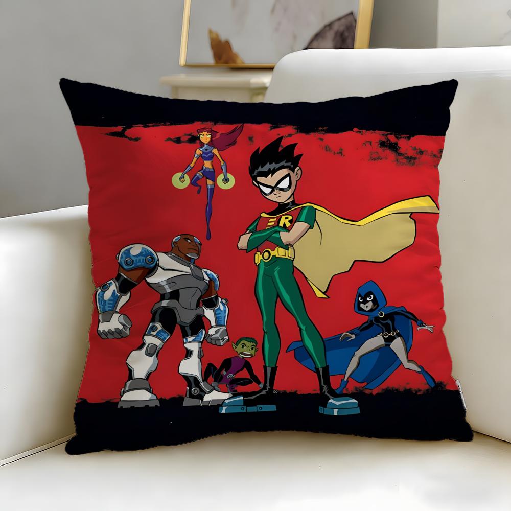 popular animated series Teen Titans Go Cushion Cover Soft  EasyWash Pillow Case  Versatile for Couch Bed Travel and Office