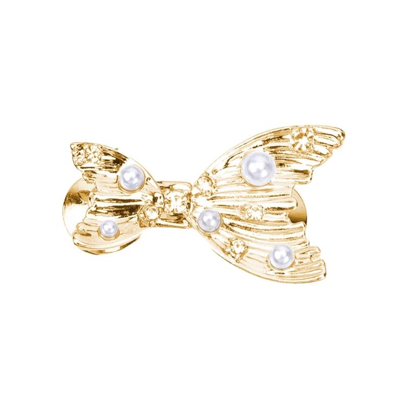 

Adjustable Fish Tail Waist Clasp For Jeans Detachable Rhinestones Pearls Decorated No Sew Design золотий