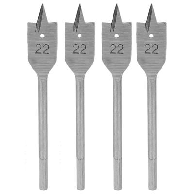 4-teiliges Flachbohrer-Set aus Hartstahl, Spatenbohrer, Holzbearbeitungswerkzeuge, 22 mm