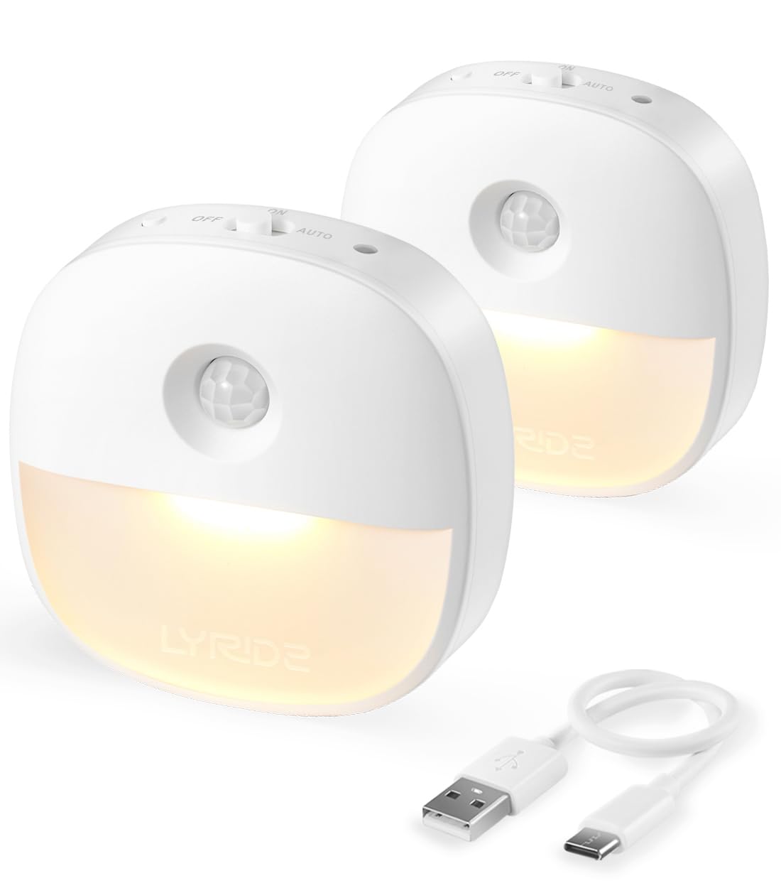 

Lyridz Sensor Light, USB Rechargeable, Motion Sensor Light, Indoor Foot Light, Stepless Dimming, LED Night Light, 3 Modes, Warm White, Energy-Saving,
