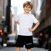 Boys 2 Piece Los Angeles Letter Print Outfit, Short Sleeve T-Shirt and Shorts Set for Kids Age 5-14, Black and White Sporty Casual Summer Clothes