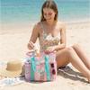 Pink Swimming Bag Large Capacity Vacation Beach Bag Portable Tote Mesh Sport Storage Bag Breathable Travel Toiletry Shower Bag