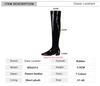 Fashion Women Candy Colour Over the Knee Boots Wide Calf Size 31~48 Chunky Low Heel Pointy Toe Patent Leather Comfortable Boot Zip Shoes