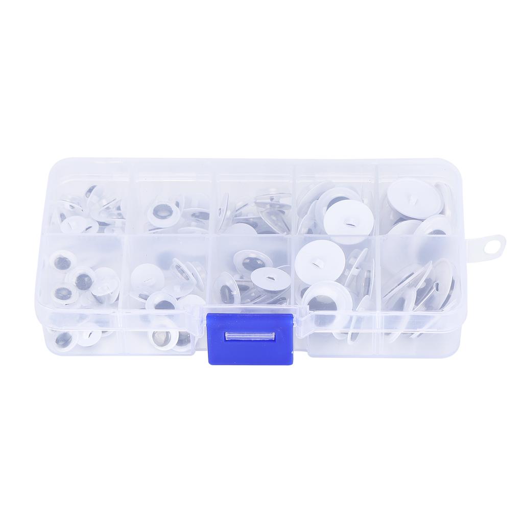100Pcs Sew On Plactic Eyes Movable Black and White Assorted Size Kids DIY Craft Making Material