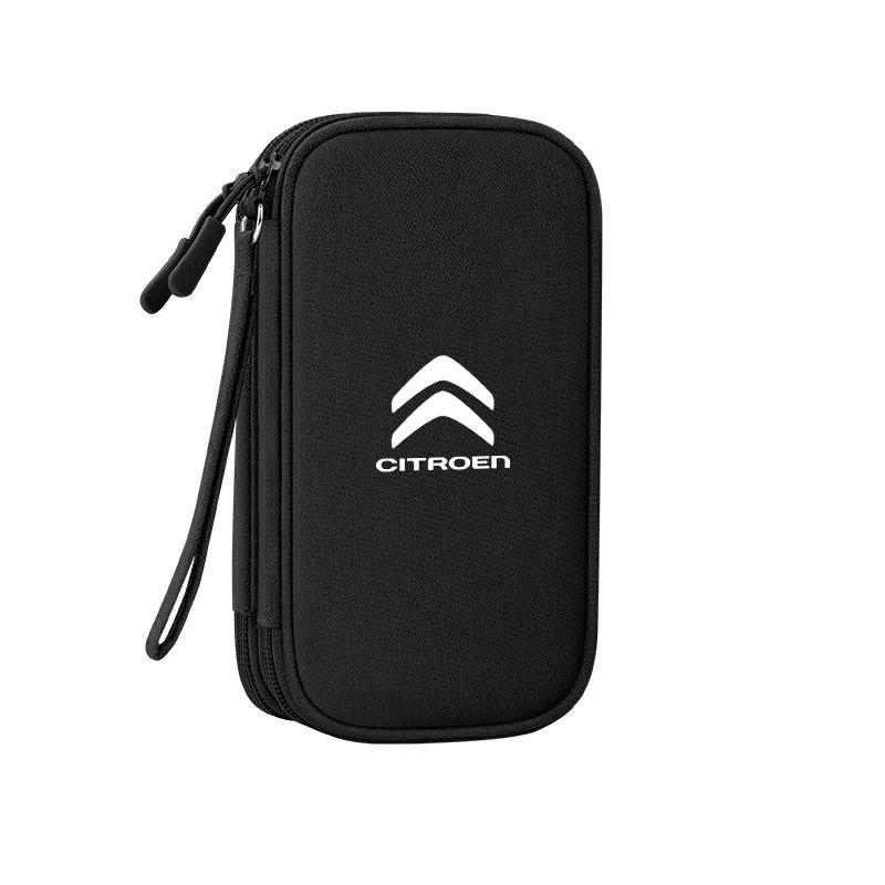 WKZA3 Portable Car Travel Key Driving License Headset USB Storage Bag Waterproof Storage Bag For Citroen C1 C2 C3 C4 C4L VTS C-ELYSEE