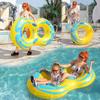 Anel Inflável de PVC Espessado para Flutuar, Anel de Piscina Deslizante Aquático Individual Duplo para Adultos, Brinquedo para Brincadeiras ao Ar Livre