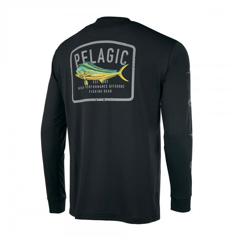 Mens Quick-Dry Fishing Shirt Long Sleeve UV Protection Outdoor Performance T-Shirt Breathable Round Neck