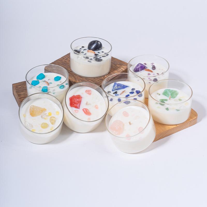 Transparent Glass High-looking Souvenir Gift Box with Long-lasting Fragrance Natural Crystal Stone Fragrance Scented Candle