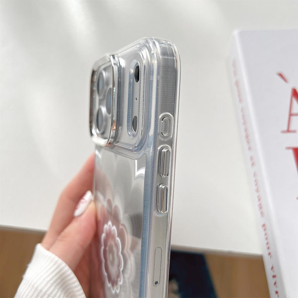 For iPhone 17 Pro Case Striking Phantom Flower TPU Cover with Electroplating Lens Frame