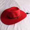 Modischer Western-Cowboyhut mit breiter Krempe und winddichtem Band, Vintage, einfarbig, Jazzhut, vielseitig kombinierbar für Freizeit und Urlaub