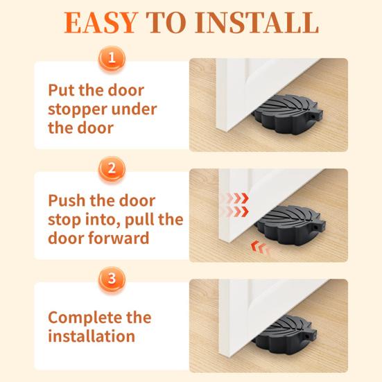 1/2 stk Blad Dørstopper Kile Veggbeskytter Sklisikker TPR Vindtett Uten Boring Kollisjonssikker Teppe Flis Betong Tregulv Dørstopper