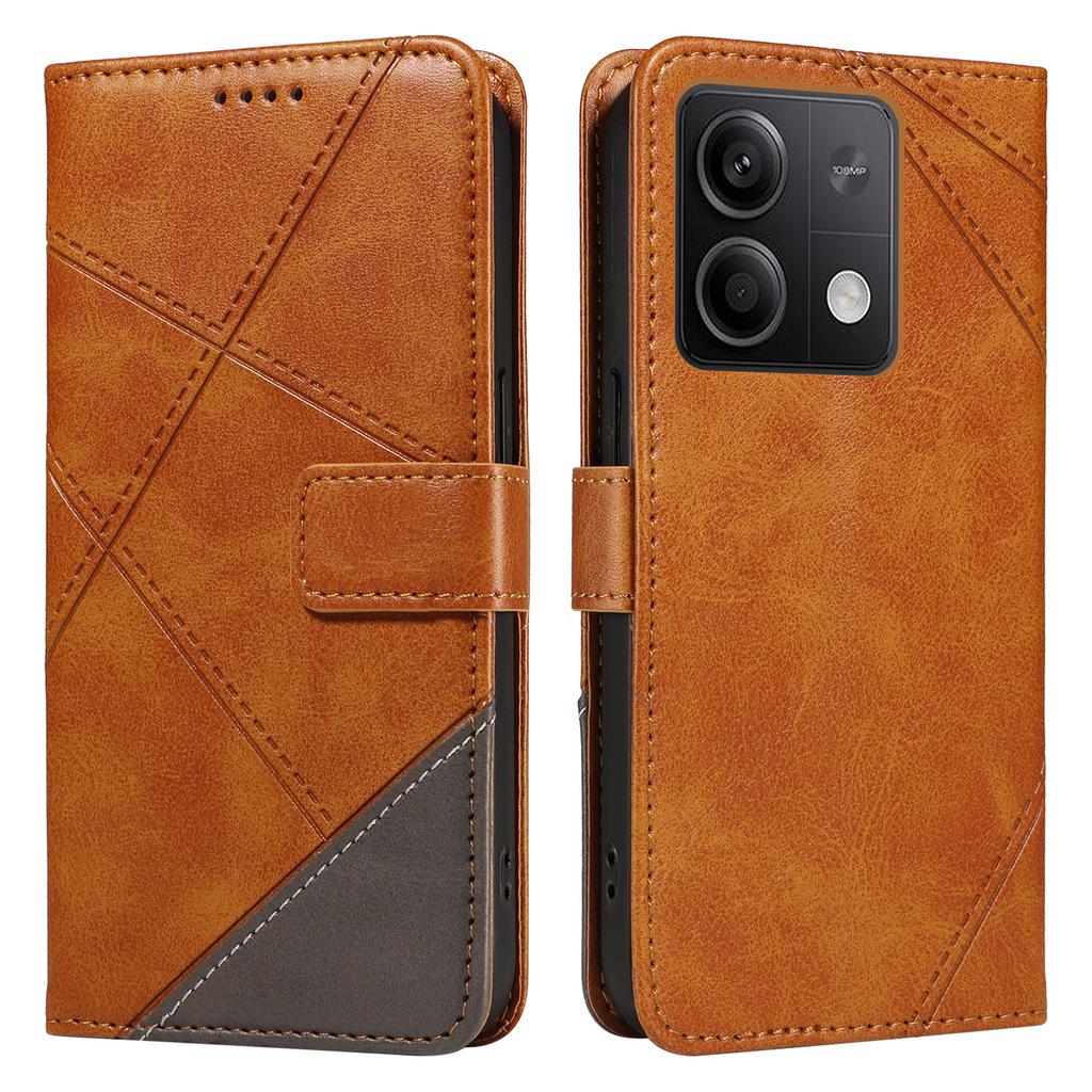 For Xiaomi Redmi Note 13 5G Case Geometric Line Leather Wallet Phone Cover