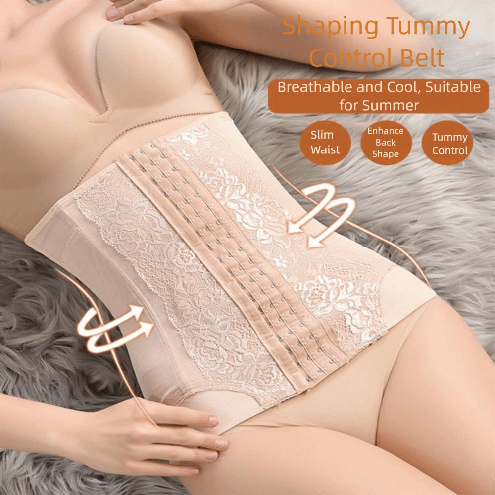 Hook Closure Tummy Slimming Belt Breathable Mesh Waist Trainer Body Shaper  Postpartum Recovery