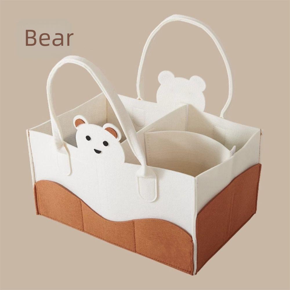 Felt Material Nursery Storage Bin Cartoon Print Baby Diaper Holder  Nursery Essentials