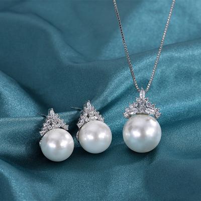 Artículos de Cobre Chapados en Oro Real, Conjunto Caliente de Collar y Pendientes de Perla Fritillary Australiana, Pendientes Colgantes