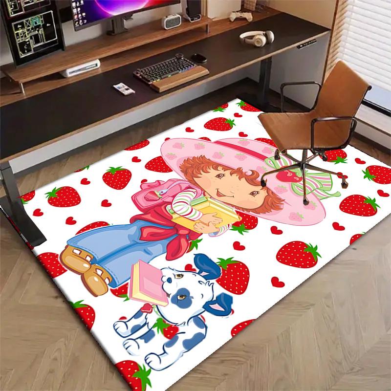 1pc Princess Strawberry (2) Design Printed Area Rug Carpet for Bedroom Living Room Home Decor Rugs Mat Non Slip Mat Rug for Bedside