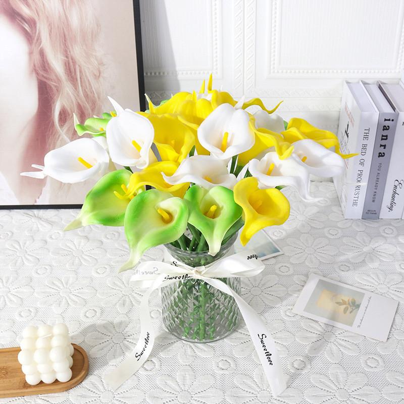 Pu Calla Lily Artificial Flower For Wedding Decor Home Staging Photography Prop