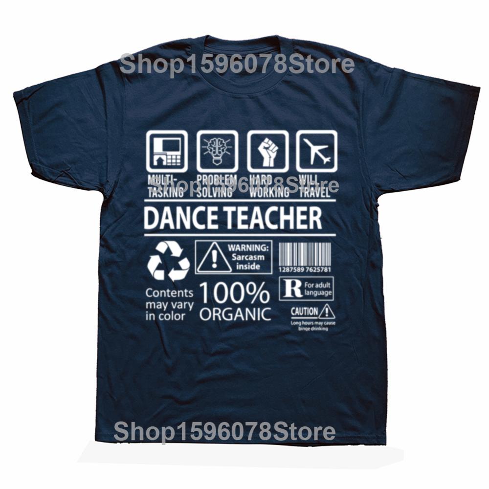 Funny Dance Teacher Multitasking Graphic T-shirts Men Women's Fashion Casual Tshirt 100% Cotton Loose Oversized T Shirt