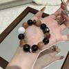 Natural Orange Moonstone Quartz Ghost Crystal Black Gold Super Seven Bracelet Elegant Skin-flattering Unique Birthday Gift