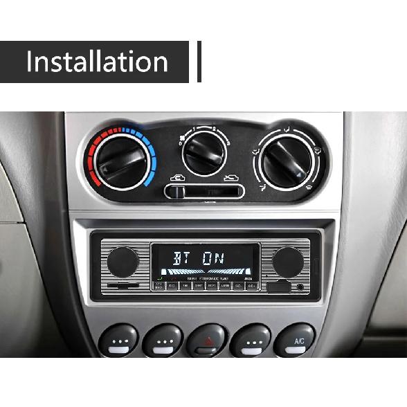 1Din MP3 Car Radio Bluetooth Vintage Dual Knob Player Support FM AUX EQ SD Card 12V Multimedia Stereo Head Unit USB TF Player