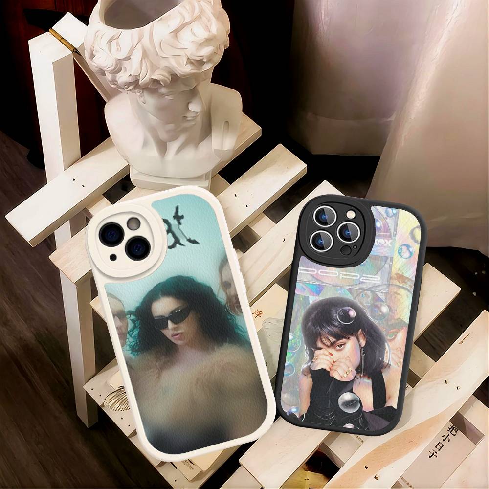 British Pop C-CharliS-XCX Singer Leather Phone Case For IPhone 16 15 14 17 Pro Max 11 12 Mini Plus Soft Shell