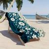 Vintage and exquisite flowers polyester microfiber beach towel is highly absorbent, suitable for swimming and beach outings