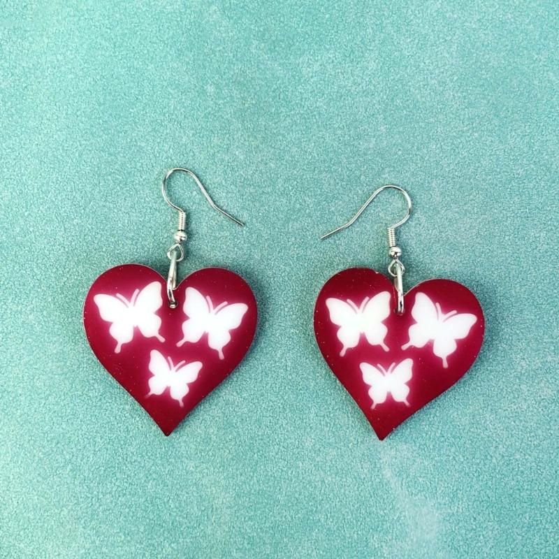 Craft Stunning Earrings Making Mold Butterfly Heart Pendant Silicone Molds Handcrafted Eardrop Moulds for DIY Lover