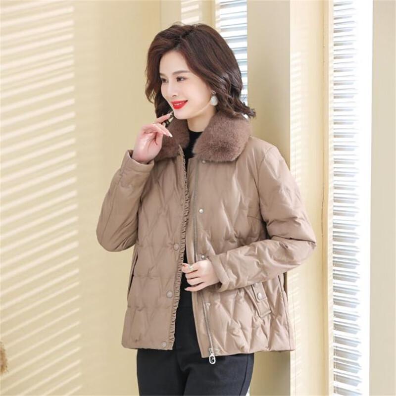 YAYA Women's PU Leather Down Coat