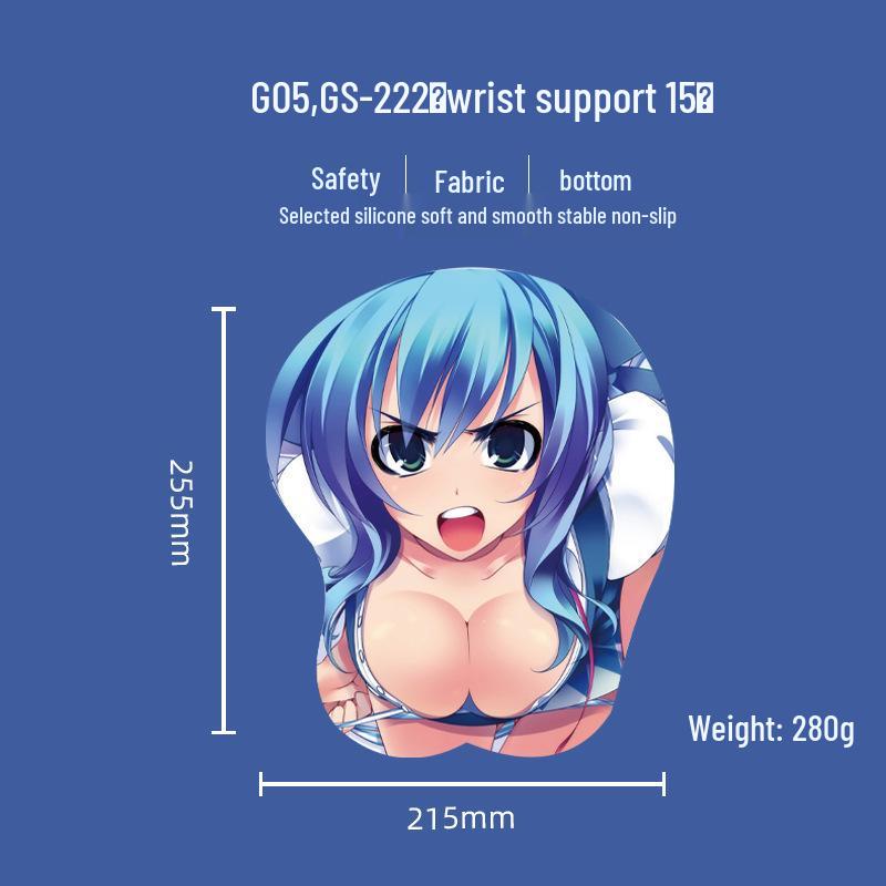 Beautiful Anime 3D Silicone Wrist Rest Mouse Pad - Creative Design, Hot Selling