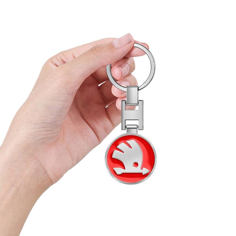 Auto Schlüsselanhänger Auto Emblem Geschenk mit Schlüsselring Autozubehör für Skoda SCALA Superb Octavia 2 3 A4 A5 Fabia Kamiq Kapoq Kodiaq Rapid