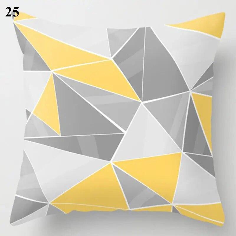 Decorative Cushion Cover Yellow Gray Floral Animal Geometric Pillow Covers Throw Pillows Polyester Single Side Print Pillowcases