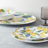 Abode Homeware Lemon Orchard Salat Pasta Curry Stilvoller Melamin-Kunststoff Mikrowellen- und Spülmaschinenfest Tiefer Teller für und DN25155088 Schüssel, Bruchfest,