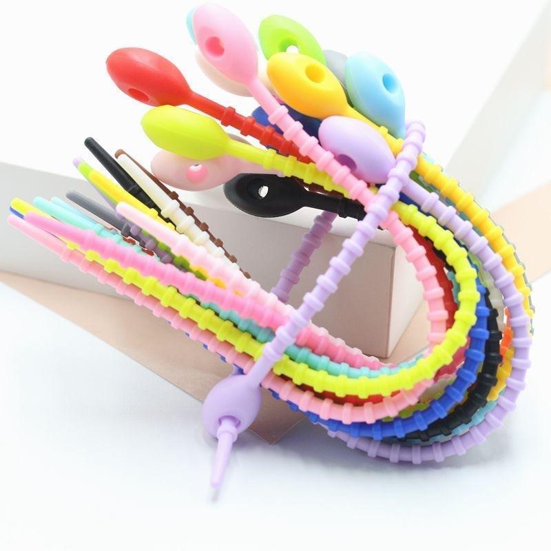 Silicone Reusable Cable Organizer Storage Bag Tie, Wire Management Zipper Tie, Multi-Functional Bag Clip, Organizer Clip Cable