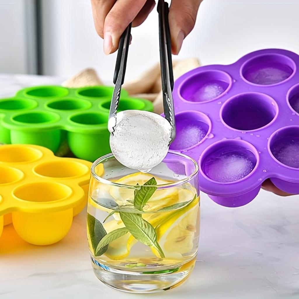 Moule à glace à 7 trous Moule à glaçons en silicone avec couvercle pour DIY maison