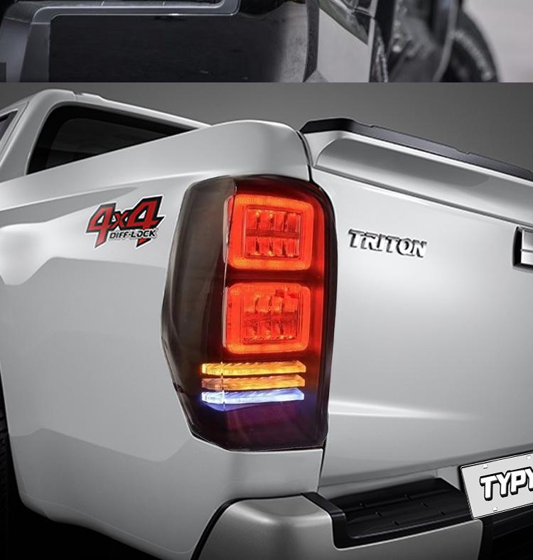 Fits 19-23 Mitsubishi L200 Triton: LED Tail Light Assembly with Flowing Turn Signals