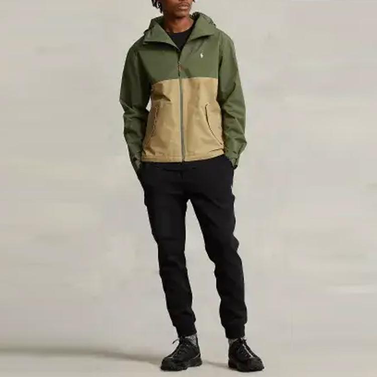 Polo Ralph Lauren SS23 Wodoodporna Kurtka z Kapturem Męskie kurtki Zielony MNPOOTW16021066-999