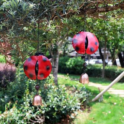 Pratici Carillon a Vento Appesi Fatti a Mano 3D Campana Appesa Unica Coccinella Ciondolo Carillon Animale Giardino