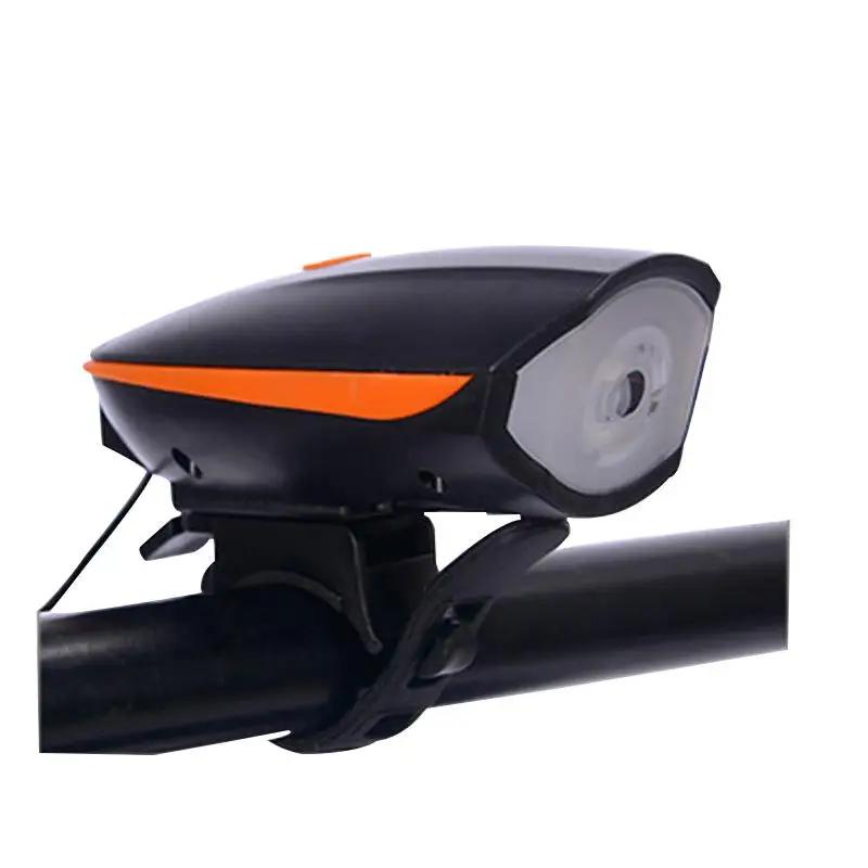 Bicycle Front Light with Bike Horn USB Rechargeable Bike Front Lamp Electronic Bell Cycling Flashlight Lantern MTB Accessories