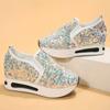 Sneakers Damen Pailletten Schuhe Atmungsaktiv Mode Laufen Bequem Freizeit Schuhwerk Tenis Masculino Leichte Sportschuhe