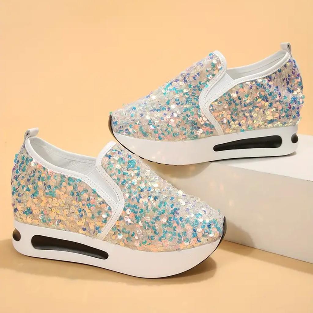 Sneakers Damen Pailletten Schuhe Atmungsaktiv Mode Laufen Bequem Freizeit Schuhwerk Tenis Masculino Leichte Sportschuhe