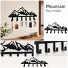 Metal Mountain Range Wall Hook Rack with Six Hooks for Home Key Towel Storage Creative Over Door Organizer Rack
