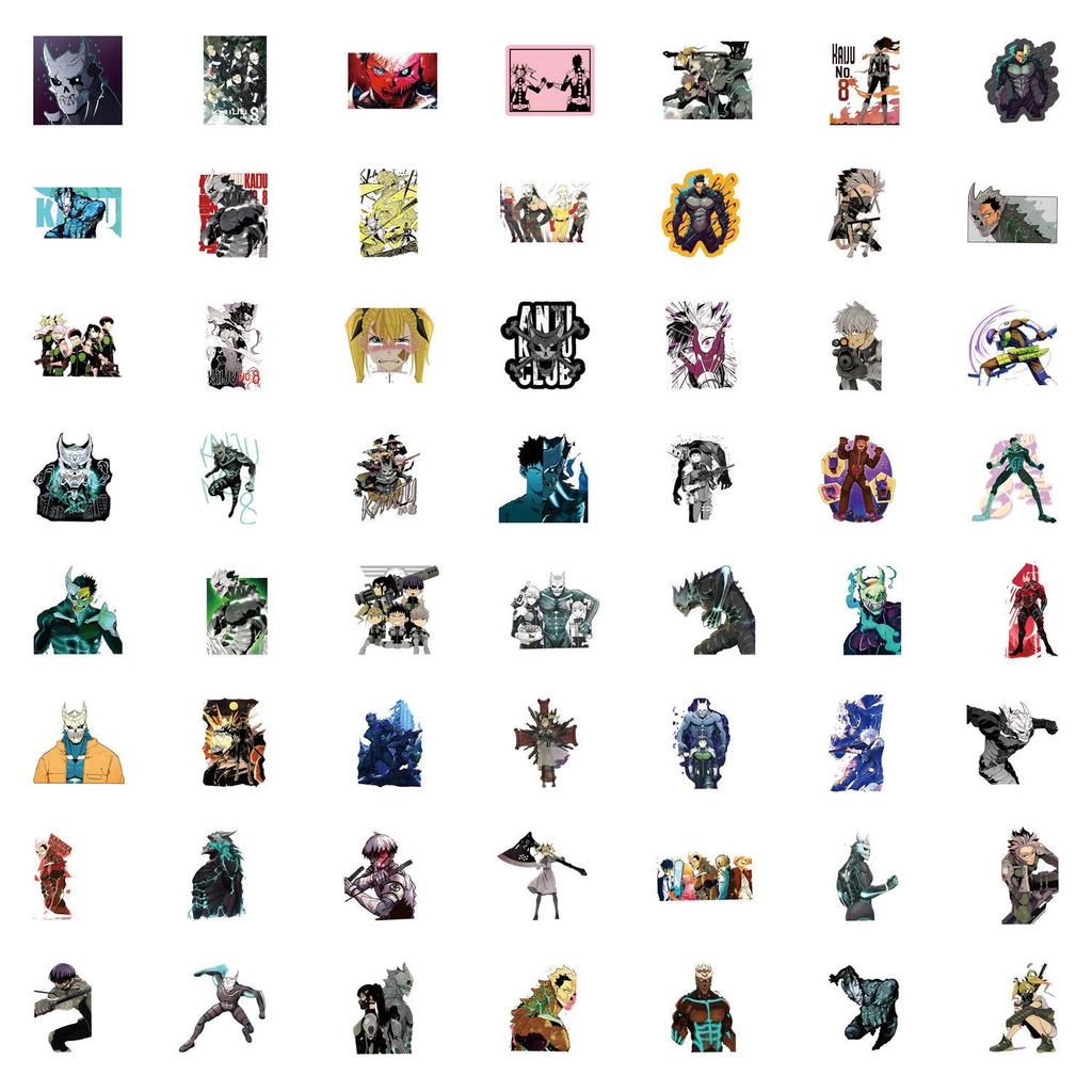 55 Kaiju No. 8 Anime Graffiti Stickers - DIY Decor for Water Bottles & Suitcases