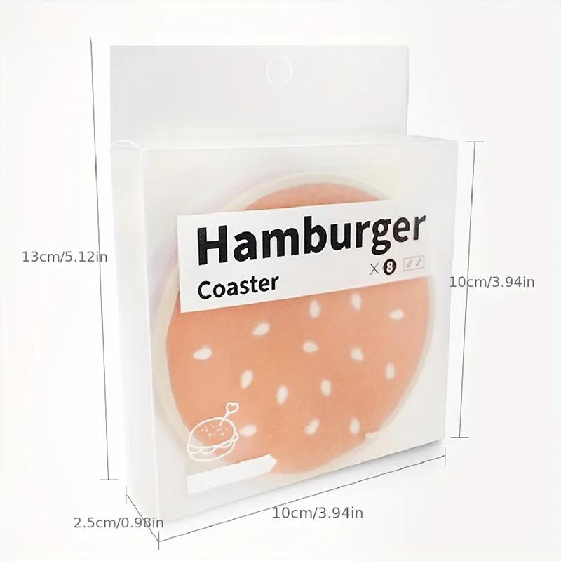 8 ks/sada Podtácky ve tvaru burgeru Kreativní podložka pod hrnek Silikonová izolační podložka Držák na hrnek Kuchyň Jídelna Bar Stolní dekorace Dárek