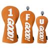 PU Leather Golf Headcovers for Drivers and GOOD Single or Set Fairway and (440cc, 460cc), Woods, Utilities, UTs, NO.1, (Orange, 3-Piece Set Driver,