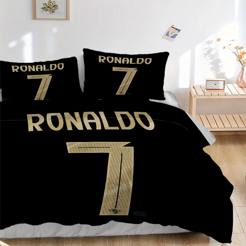 3Pcs Ronaldo'S Golden Number Seven Bedding Sets For All Sizes New 3D Printed Bed Cover Comforter Duvet Cover Pillowcase Bedroom Decoration