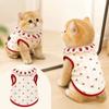 Sweet Cat Pullover Cherry Pattern Pet Shirt Cute Cat Flower Edge Vest  Pet Clothing