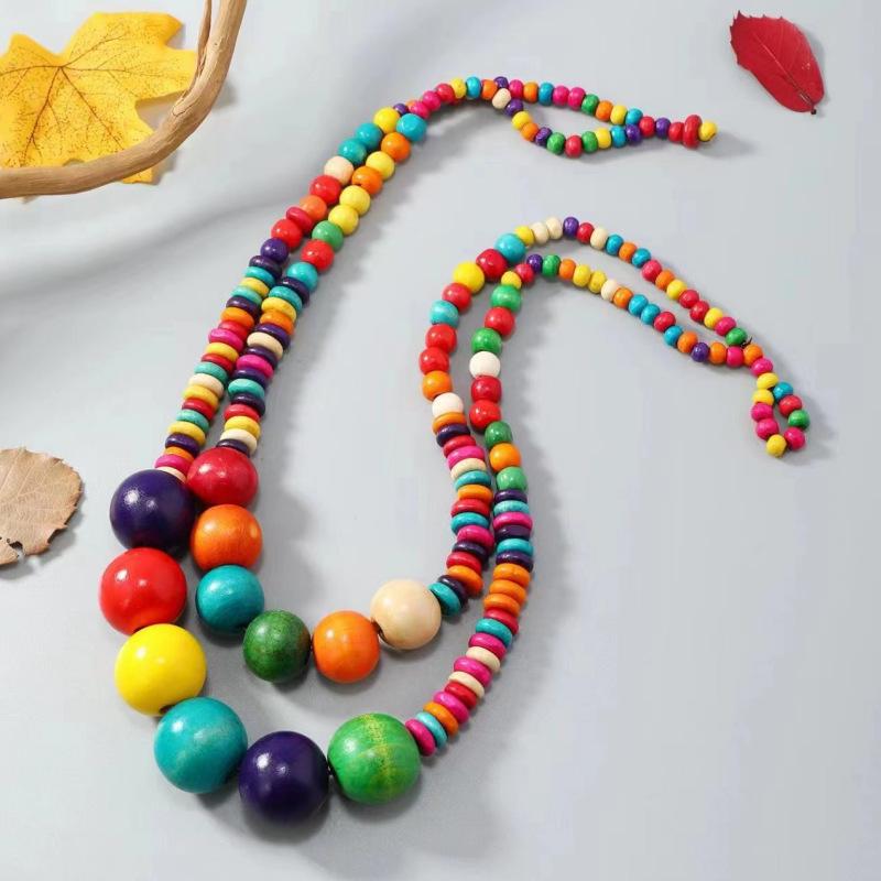 JMXD-Style, Bohemian Ethnic Retro Coconut Shell Sweater Chain Long Necklace, Ethnic Style Necklace Beaded Woman