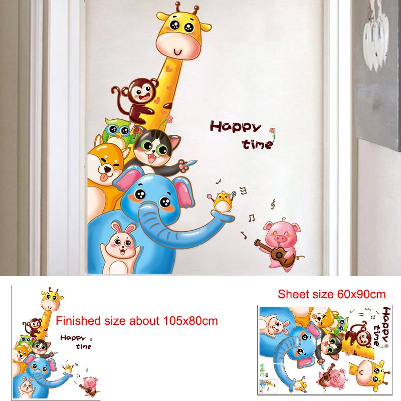 Removable Cartoon Wall Stickers for Kids Room Kindergarten Creative Christmas Birthday Gift Decals