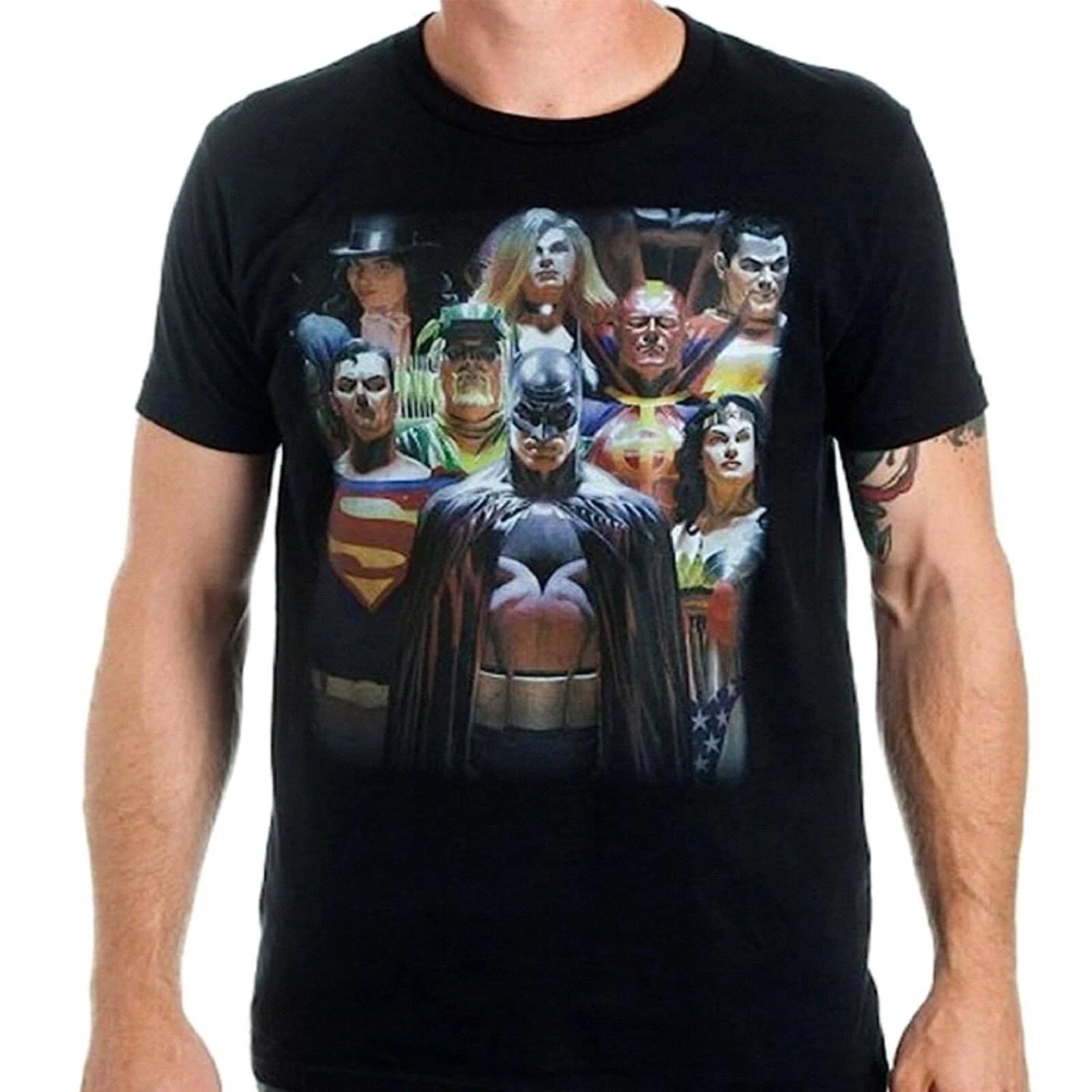 Justice League Alex Ross Group Men s Black T-Shirt-Small-NWT XXXL